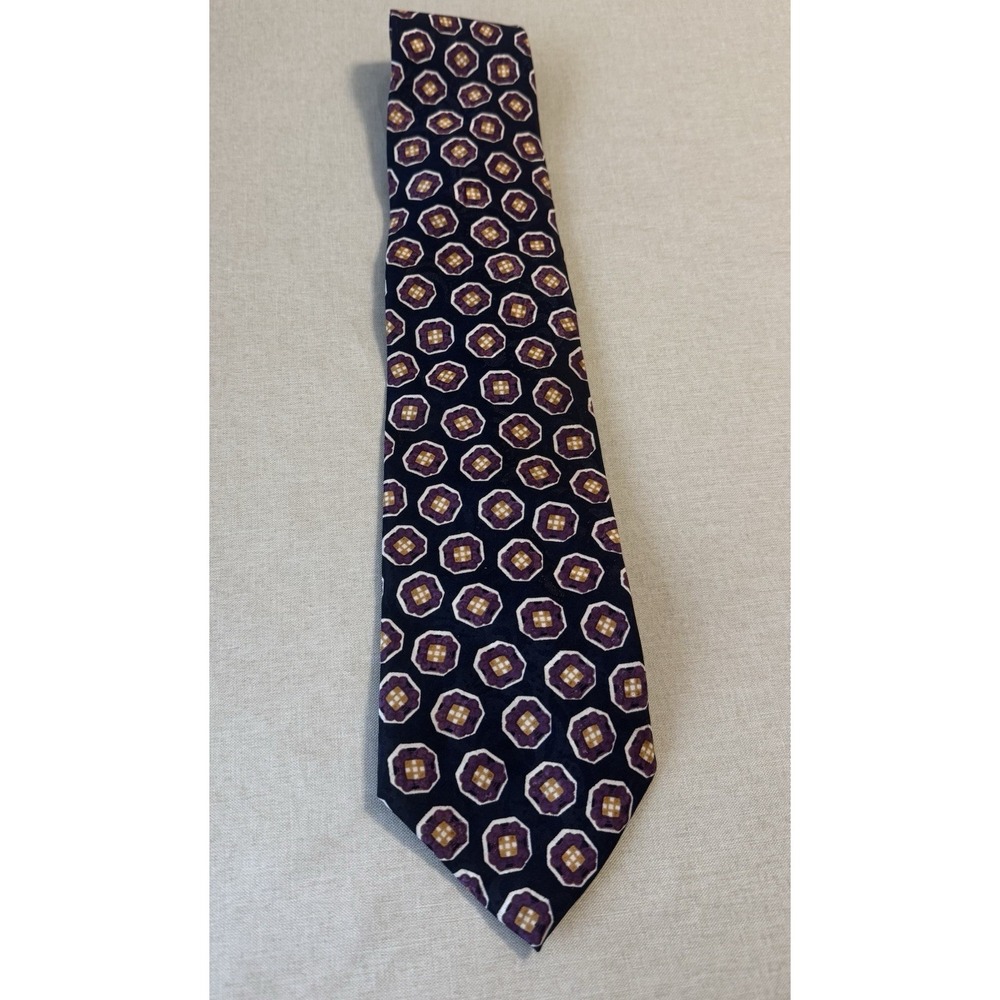 Vintage Christian Dior Monsieur Printed Tie‎ Medallion Pattern Mens Dresswear